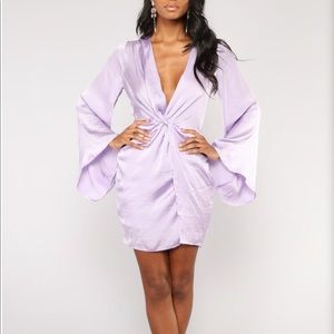 Fashion Nova Lavender Satin Dress S